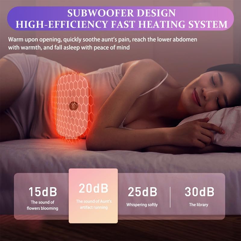 Miniatura 5 de Almohadilla térmica portátil, almohadilla térmica eléctrica para aliviar el dolor de espalda, almohadilla de calentamiento menstrual, cinturón de