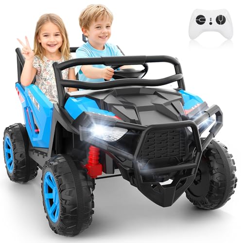 Hikole 2 Seater 24V Ride on Car Toys, UTV for Kids, Power Wheels with Remote Control, Multi-Function Electric Vehicle, G - Detailed View