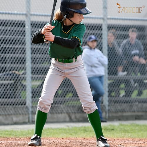 Image of JASGOOD 2 Pack Baseball Socks and Belt Combo Set Softball Socks and Belts Elastic Waist Belt for Youth and Adult Boys