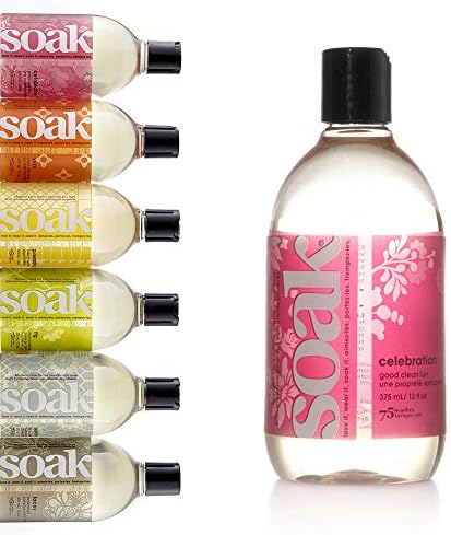 Soak Laundry Soap – No Rinse, Plant Derived Hand Wash Detergent - 375 ml / 12 fl. oz, 75+ Washes (Celebration)