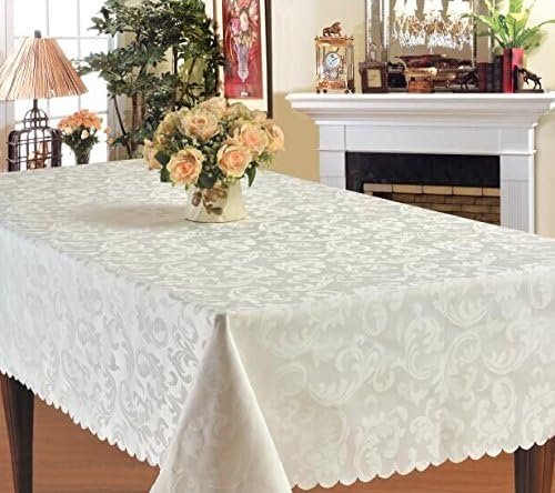 Miniatura 2 de Mantel EcoSol Designs de microfibra, con estampado de damascos, resistente a las arrugas y las manchas