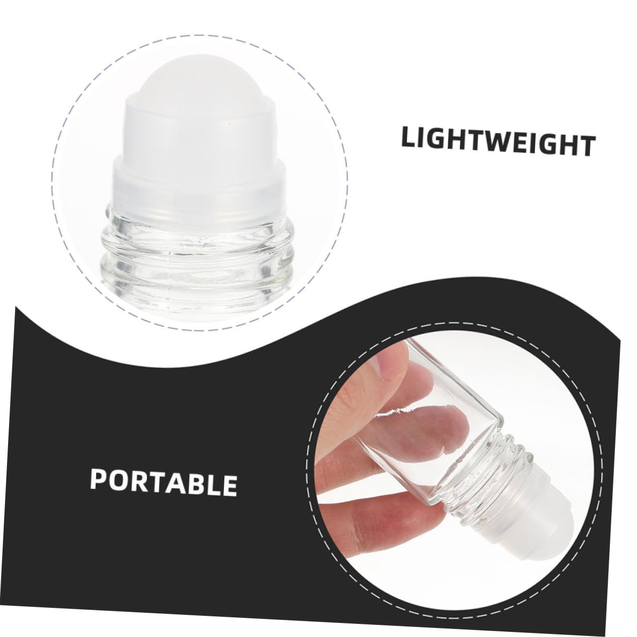 Flaconi Roll-on in Vetro 30 Ml da 10 Pezzi Sfera Massaggiante Grande, Bottiglie Portatili per Oli Essenziali e Profumi, Applicatore Antiscivolo per Uso Quotidiano da Viaggio