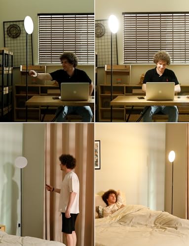 modern led floor lamp - remote amp touch control 40w2400lm sky torchiere standing lamp fully dimmable 3 color temperatures ideal for living room amp bedroom easy to assemble