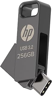 HP 886C 256GB OTG Flash Drive 3.2 Rock/Metallic Swivel Design/Durable Metal Material