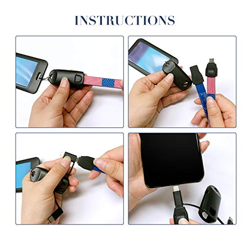 Abcool Stars And Stripes Tape Measure Usb Cable Badge Lanyard, Edc Multi Functional Phone Charging Metric Imperial Ruler Replacement Neck Id Strap With American Flag For Office Workshop Plant School #TOP4