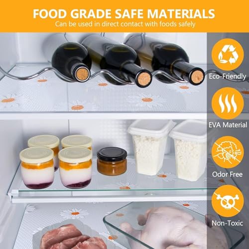Image of EVA Fridge Shelf Liner Roll, Washable Drawer Mat Sheet, Cut-to-Size Cabinet & Refrigerator Shelf Protector, Food Contact Suitable Multipurpose Kitchen Table Liner Roll, 3 Meter