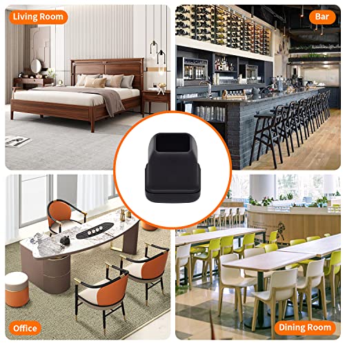 Ezprotekt 16 PCS Chair Leg Cups for Carpet, 1.25 inch Chair Cups Furniture Sliders & Thermo-Plastic-Elastomer Combination of Leg Protector, Smoothly Slide on Carpet No Scratches Square - Image 2