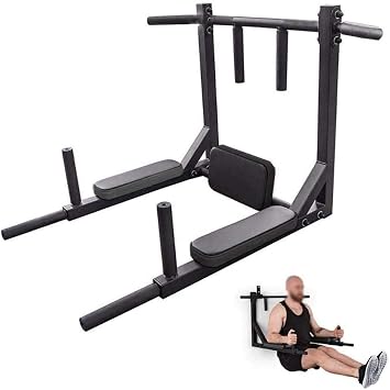Pull-up Bar Duvara Monte Çekme Çubuğu Çok Fonksiyonlu Daldırma İstasyonu Güç Kulesi Seti Eğitim Ekipmanları Fitness Dip Stand Kapalı Ev Spor Salonu Egzersiz için Destekler