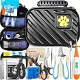 EVERLIT Pet Medic First Aid Kit | 95 Pcs Vet-Approved Medical, Outdoor & Emergency Supplies for Dogs, Cats, Animal Care | Travel-Friendly Compact Bag for Home, Car and Travel (Raven Black)