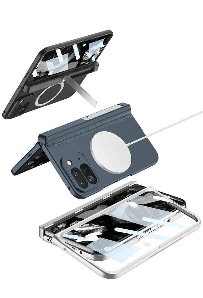 Coque Google Pixel 10 Pro Fold noire étui rigide à rabat avec support intégré