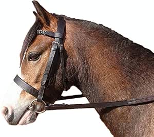 Testiera Hunter In Pelle Rough 'N' Tough Con Soggolo Intrecciato E Redini Con Impugnatura In Pelle