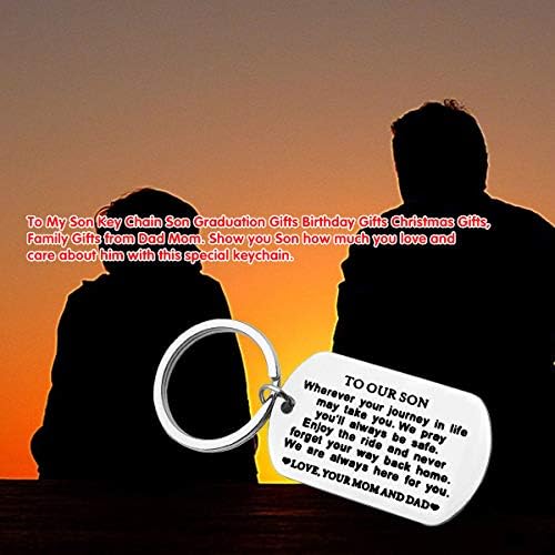 Huwujiu Son Keyring Gifts Christmas Birthday Gifts for Son Graduation Gifts Inspirational Gifts for Son Encouragement Gifts Valentines Day Gifts Son Gifts from Mum and Dad