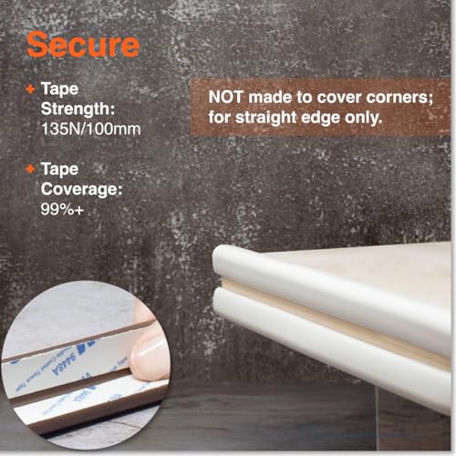 Image of Roving Cove Slimfit Edge Protector for Baby Proofing (9ft Small Edge Only), Soft Rubber Foam Furniture Edge Bumper Guard, Desk Edge Cushion, 3M Adhesive, Oyster White (Off White)