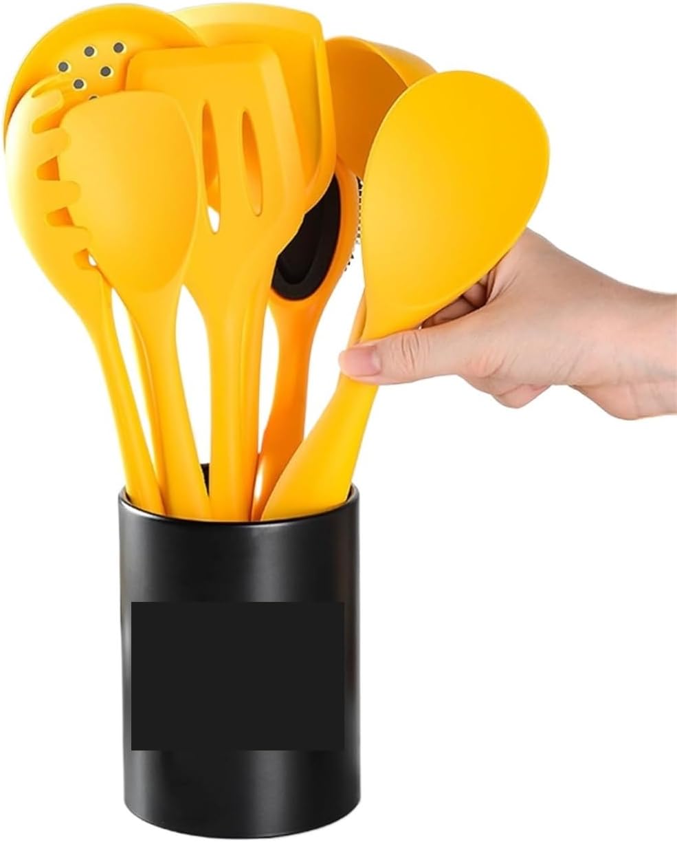 Silicone Cookware Set 446°F Heat Resistant Kitchen Gadget Set for Non-stick Cookware Can Be Hung for Storage one-piece Molding Dishwasher Safe