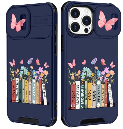 Image of Funermei (2in1 for iPhone 12 Pro Max Case for Women Cute Girls Butterfly Phone Cover Flower Books Girly Pretty Kawaii Design with Camera Cover Funda for Apple for iPhone 12 Pro Max Case