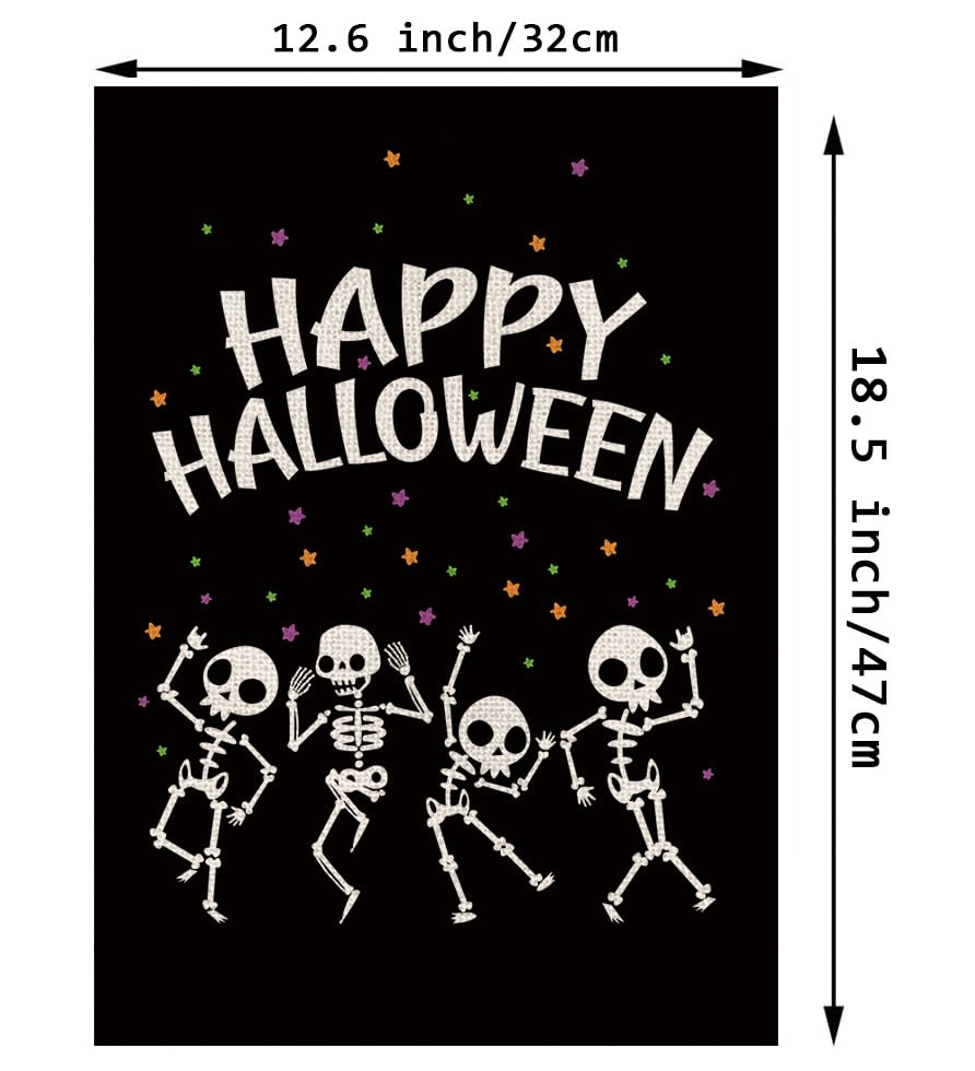 DLZDN Halloween-Gartenflagge – Totenkopf-Design, Doppelseitig, 30,5 X 45,7 Cm