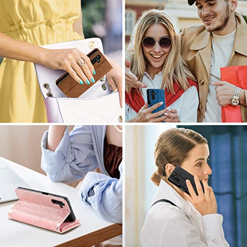 EYZUTAK Wallet Phone Case for Samsung Galaxy A56 5G, Retro Matte 9 Card Holder Slots Zipper Pocket Case PU Leather Magnetic Closure Kickstand with Wrist Strap Folio Flip Case - Wine Red - Image 7