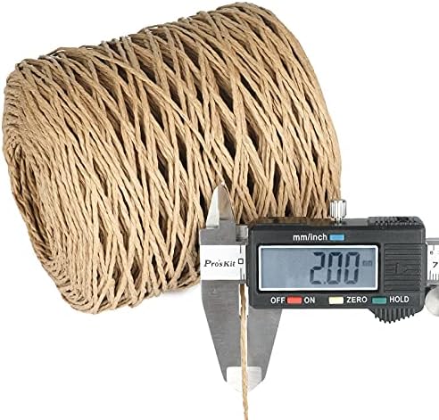 G2PLUS 200M Brown Paper String - Raffia Paper Ribbon - Gift Packaging Twine for DIY Crafts,Crocheting,Gift Wrapping and Decorations