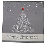 khevga 40 Servietten weiß grau/gold weiß Weihnachten 33 x 33 cm (grau)