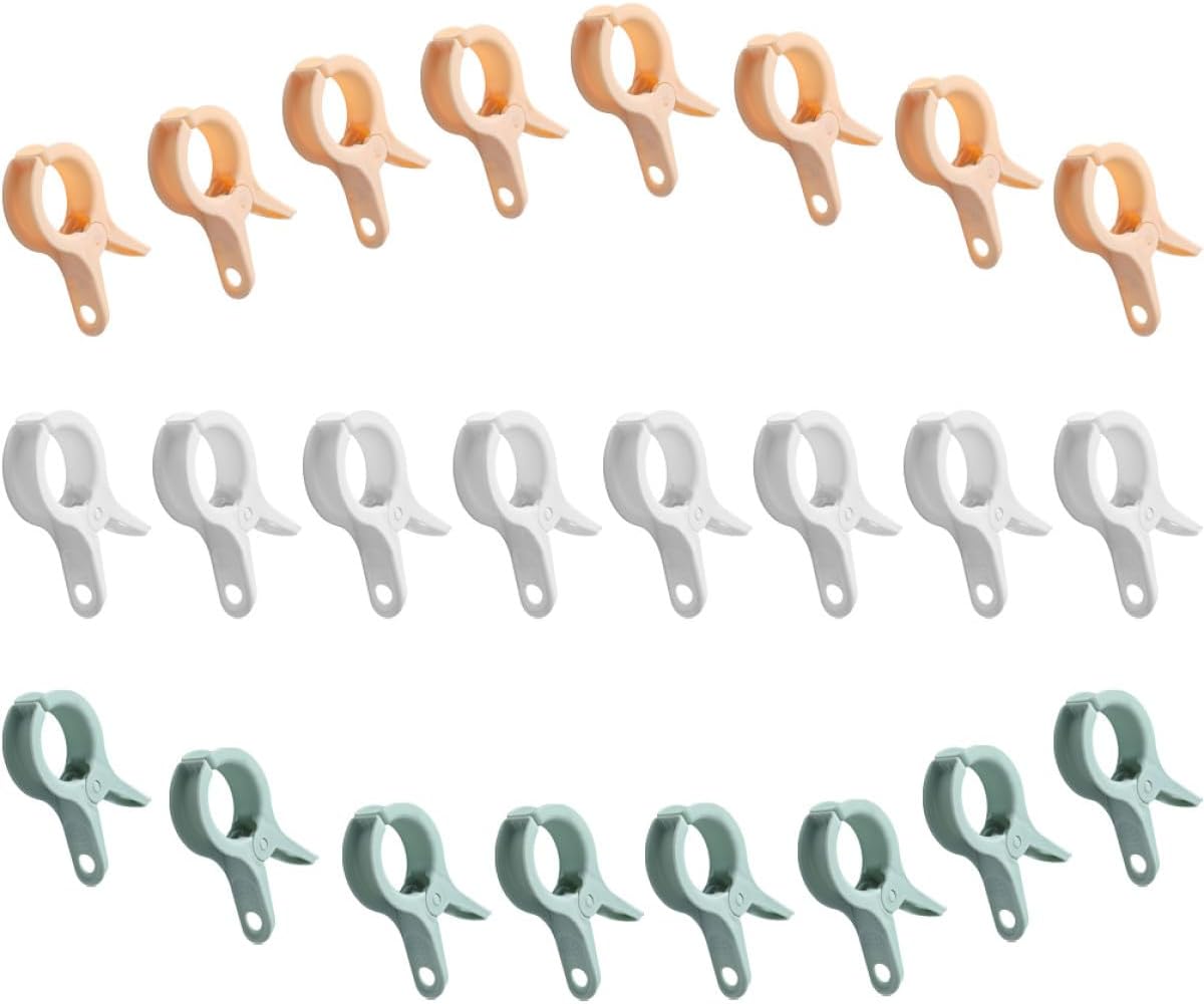 SHINEOFI 24Pcs Windproof Towel Clips Large Strong Grip Clothes Pins for Beach Towels Quilts Blankets Non-Slip Multi-Functional Clothespins with Smooth Edges for Secure Drying