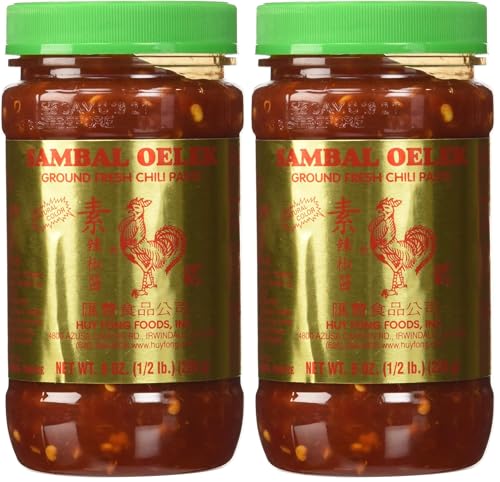 Huey Fong Sambal Oelek Chili Paste 8oz, 2 jars