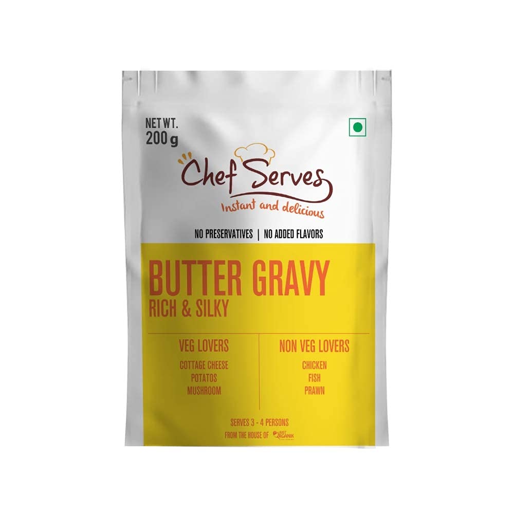 Butter Gravy Chef Serves sauce pour repas indien à la maison