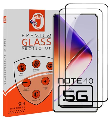 Image of STP FEEL Premium HD+ Tempered Glass Screen Protector Guard Compatible For Infinix Note 40 5G (6.78 Inch, Pack of 2) | Edge to Edge Coverage With Easy to installation kit
