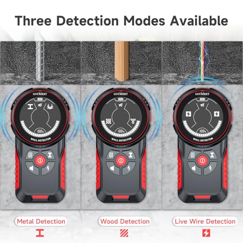 GOTMEET Stud Finder Wall Scanner - Rechargeable Stud Finder Tool with Smart Sensor, HD LCD Display & Audio Alarm, Electronic Stud Detector for Metal Wood AC Live Wire Studs Joist Water Pipe by GOTMEET - Image 2