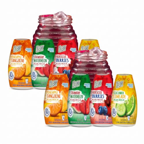 Klass Aguas Frescas Water Enhancers Variety Pack 1.62 ounces (Makes 24 servings each),4 Count (Pack of 2)