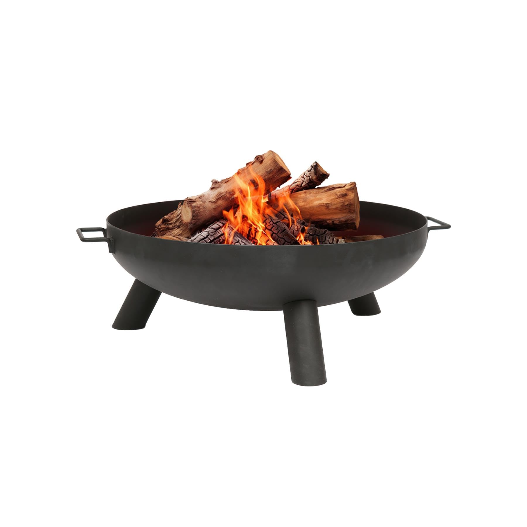 Hammer & Tongs 59.5cm Iron Fire Pit - Small Outdoor Round Garden Fire Bowl Brazier Garden Patio Heater Stove for Wood Logs, Charcoal Burning, BBQ, Camping Firepit - 1