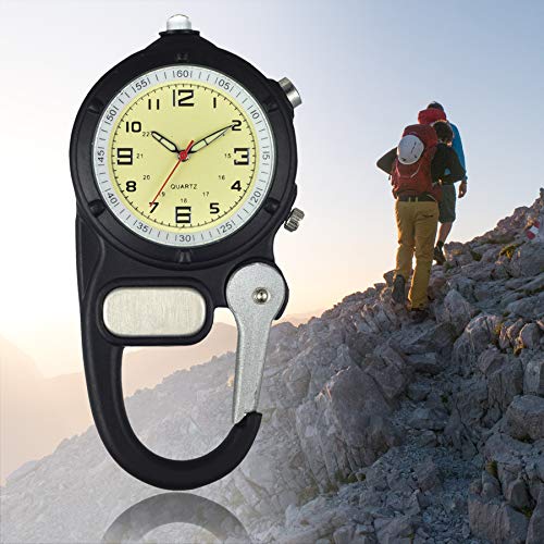 Image of JewelryWe Men Women Clip-on Quartz Watch Backpack Fob Belt Watch Luminous Mini Microlight Pocket Watch for Rock Climbing Doctors Nurses Outdoor Activities for Mother's Day