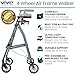 Vive Mobility Lightweight Walker for Seniors - Narrow, Folding Walker w/Wheels for Small & Tight Spaces - Light Weight for Balance, Compact Doorways, Foldable - Portable & Collapsible for Travel