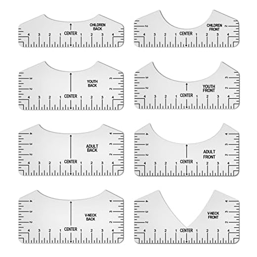 8 Pack T-Shirt Ruler Guide Set