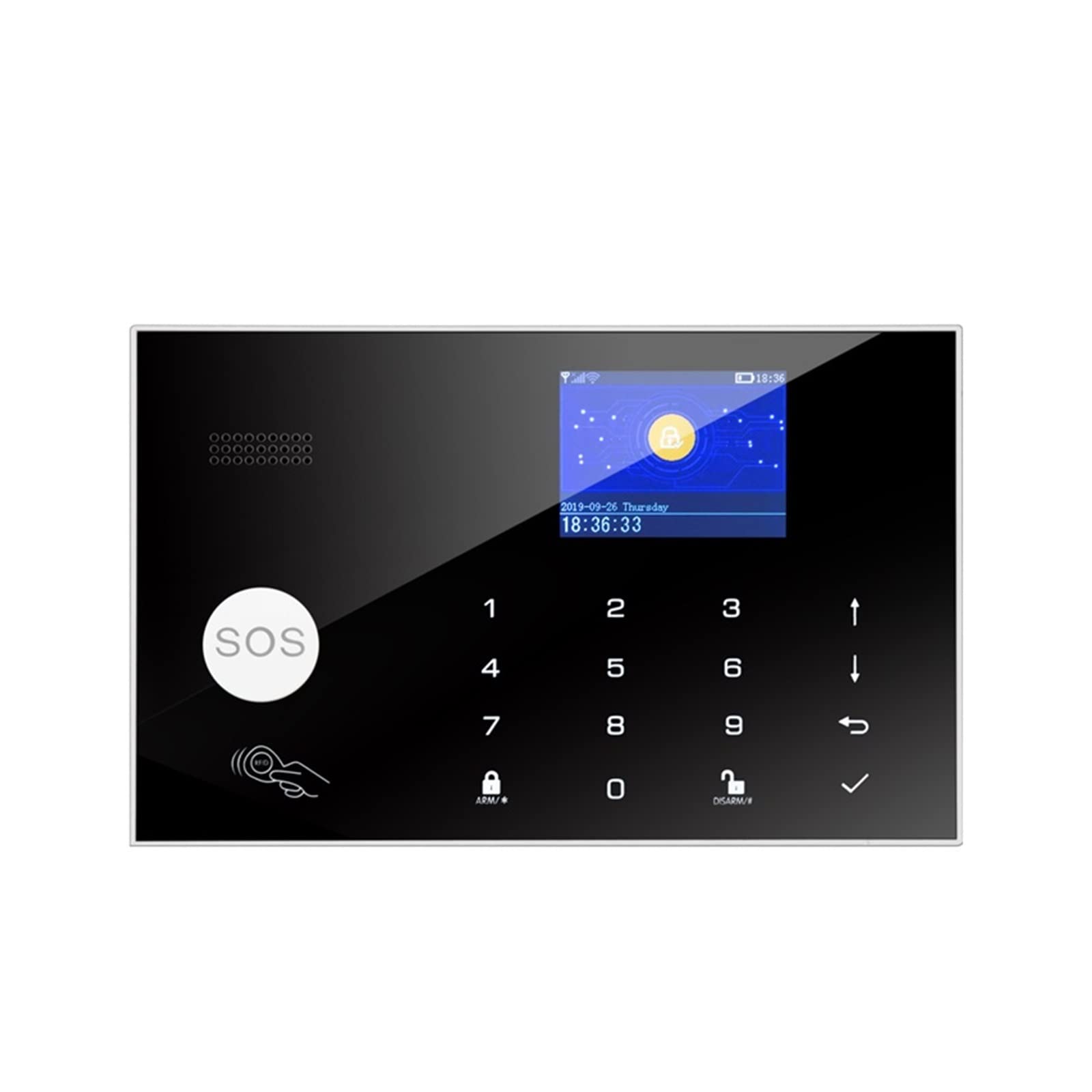 G30+G34 Tuya gsm 4G WiFi Inaldo inalámbrico Home ladrón Sistema de Alarma de Seguridad Detector de Gases Sensor de Puertas Accesorios de Sirena(G30-black)