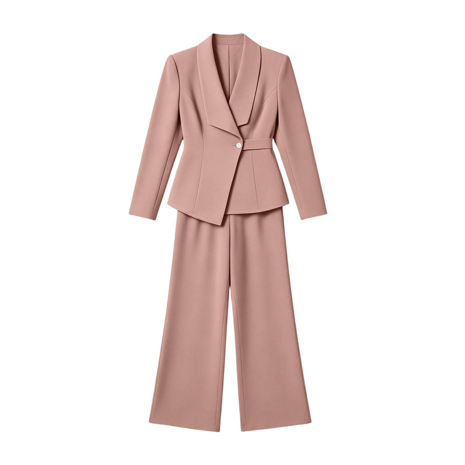 Traje de mujer para invitados de boda, elegante, informal, de 2 piezas, chaqueta de manga larga, chaqueta de pierna recta, pantalones largos, traje formal de oficina, trabajo, negocios