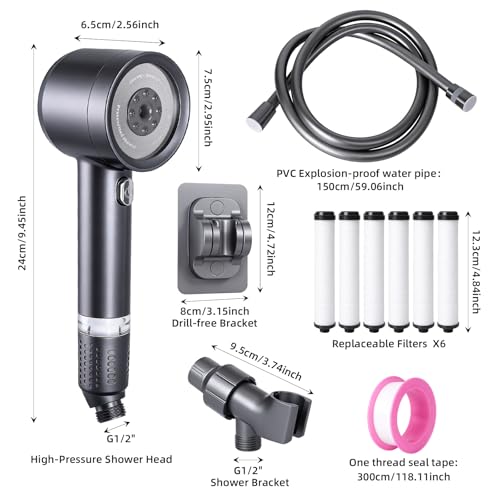 Regadera Ion Drops con 7 filtros y manguera de 59 pulgadas miniatura 2