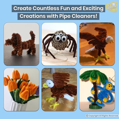 Image of Lakeer Chenille Stems Brown Pipe Cleaners, 100 Pcs, 12 Inch x 6 mm, Dark Brown Fuzzy Sticks for DIY Craft, Flower Making, Scrapbooking, School Art Projects
