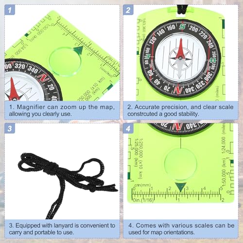 Brújula de orientación PATIKIL para mochila y navegación miniatura 4