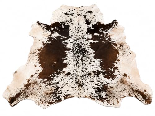 Image of Modlux Natural Cowhide Rug, Brown and White Tricolor Pattern, 100% Australian Cow Fur Skin Area Carpet (X-Large (25-29 sq ft))