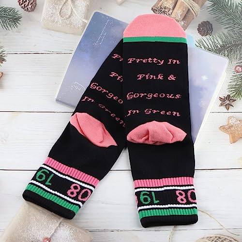 BLUPARK Sorority Socks Sorority Inspired Gift Pretty In Pink 1 Pairs Socks Sorority Greek Gift3