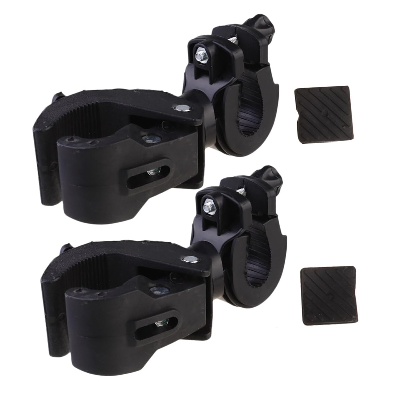 Happyyami 2pcs Plastic Bike Light Holder Rotatable Flashlight Bracket for Easy Mounting Mountain and Road Bikes Lightweight Durable Accessory for Outdoor Riding Black