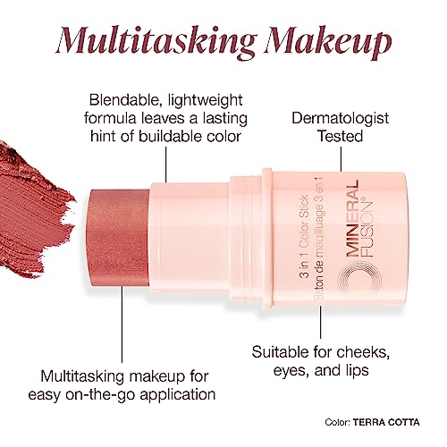 Mineral Fusion 3-In- Color Stick, (Packaging May Vary), Terra Cotta, 1 Count #TOP1