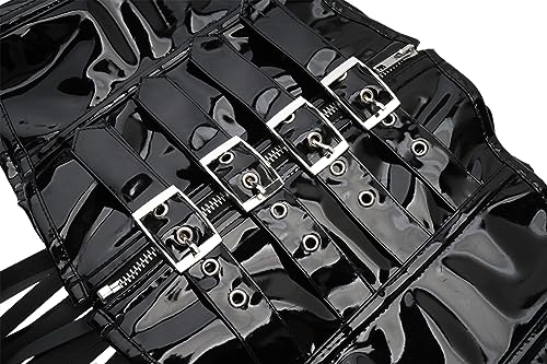 bslingerie Womens PVC Leather Underbust Waist Training Body Shaper Bustier Corset Top3