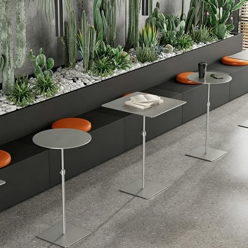 Table de bistrot en acier inoxydable argentée pour café - 8