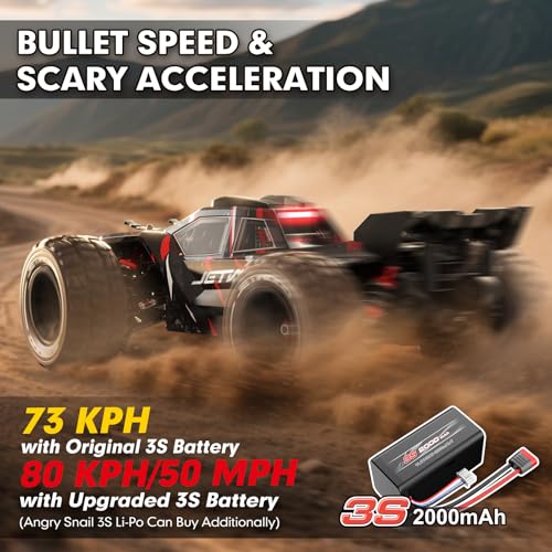 Image of JETWOOD 1 /14 50mph Electric Brushless RC Car for Adults, JC14EP V3 All Terrain Super Fast Remote Control Car, Offroad RTR Hobby RC Trucks, Waterproof 3S High Speed, Metal Gear Servo (Upgraded Version)