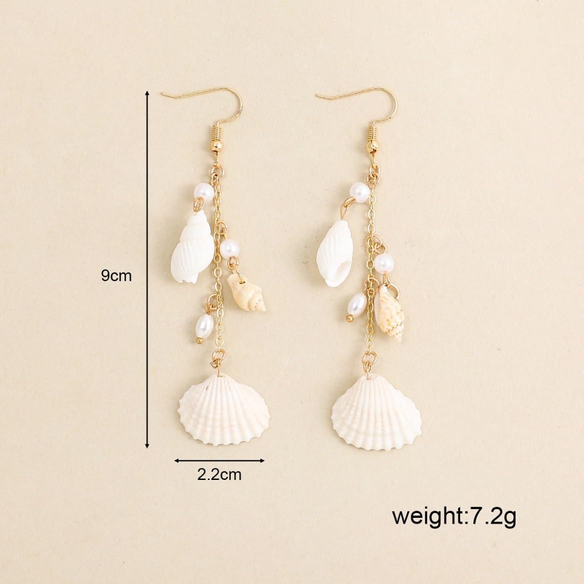 Bohemian Seashell Conch Earrings - Beach Shell Long Dangle for Women - Baroque Pearl Summer Boho Jewelry for Ladies - Ocean Sea Snail Earrings - Image 3
