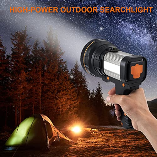 Csndice Spot Lights Outdoor Handheld High-Power Flashlight 9600Lm 20 Hours Long Standby, 3+3 Lamp Modes Rechargeable Spotlight #TOP5