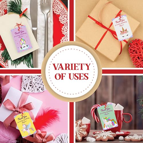 Image of Party Propz Thank You Tags For Return Gift - (20 Pcs) Unicorn Theme Thank You Cards For Return Gifts (Cardstock), Thank You Tags For Return Gift Unicorn with Ribbon (1 Pcs), Birthday Return Gifts