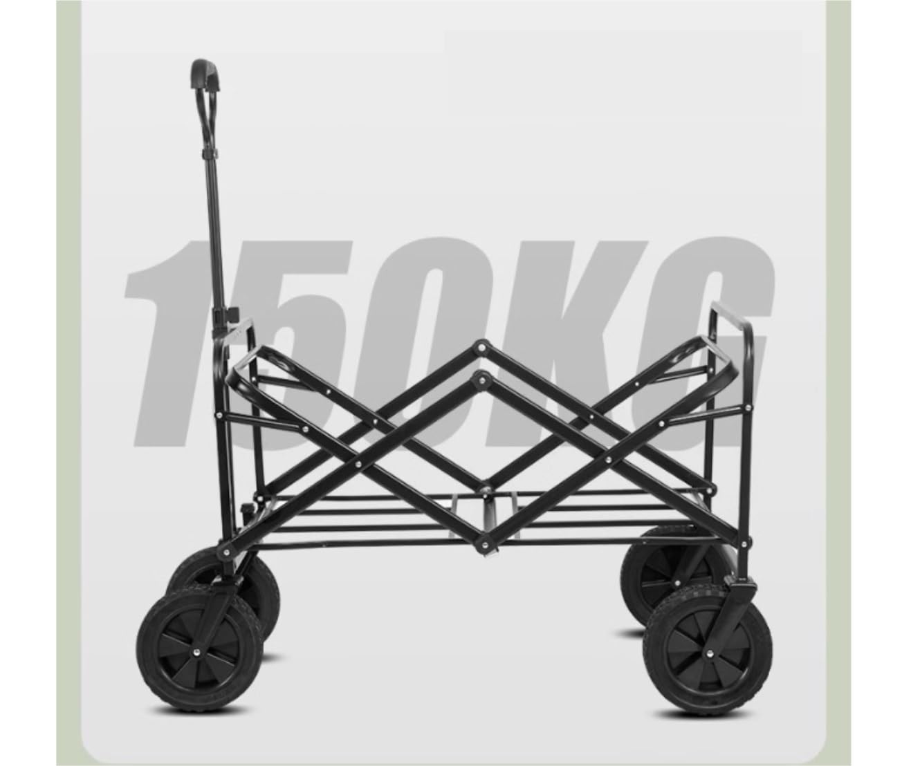 Carrito Plegable Transporte Carro Utilitario Plegable para Exteriores, con Ruedas, Mango De Empuje Ajustable para Acampar, Comestibles, Compras Deportivas Campaña Jardín(A)