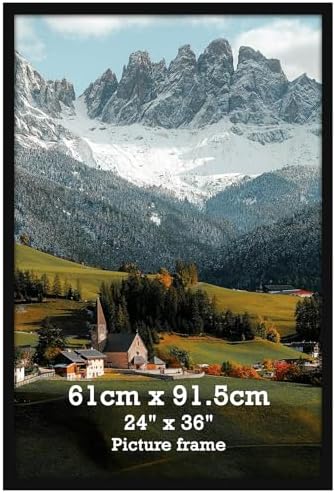 Vasemouh Bilderrahmen 61x91,5 cm 1 Stück schwarzer Fotorahmen, geeignet für 91,5x60 cm Fotos, Poster und Kunstwerke, passend zur Wandmontage in Hoch- und Querformat, geeignet für Z